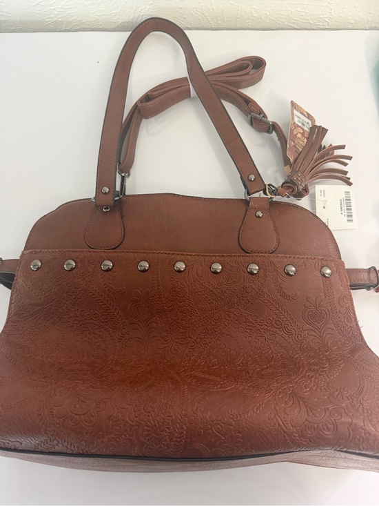 None Handbags - Classic Brown Women's Tote Bag with Tassel